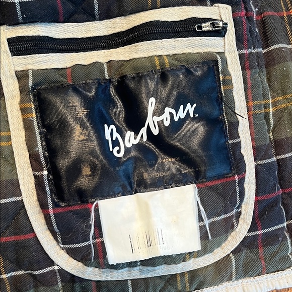 Vintage Barbour Quilted Beige Jacket with Corduroy Collar - Picture 8 of 8